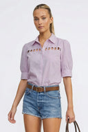 Button Detail Yoke Blouse