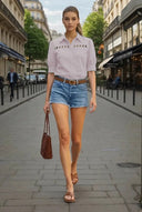 Button Detail Yoke Blouse