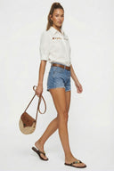 Button Detail Yoke Blouse
