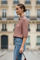 CUT OUT YOKE DETAIL BLOUSE