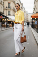 CUT OUT YOKE DETAIL BLOUSE