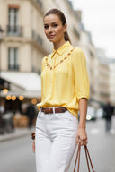 CUT OUT YOKE DETAIL BLOUSE