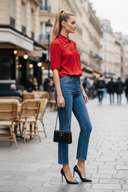 CUT OUT YOKE DETAIL BLOUSE