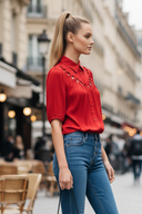 CUT OUT YOKE DETAIL BLOUSE