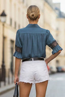 MILA LACE INSERT BLOUSE