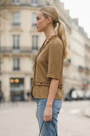 MIA RUFFLE HEM BLOUSE