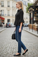 CAMILA RUFFLE ZIP BLOUSE