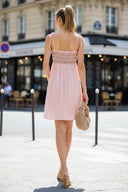 MULTI-COLOR SMOCKING MINI DRESS
