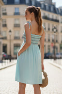 MULTI-COLOR SMOCKING MINI DRESS