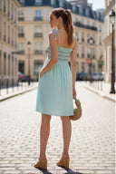 MULTI-COLOR SMOCKING MINI DRESS