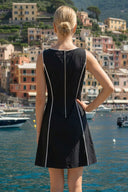 BLANKET STITCH SLEEVELESS MINI DRESS