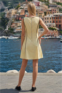 BLANKET STITCH SLEEVELESS MINI DRESS