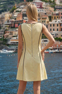 BLANKET STITCH SLEEVELESS MINI DRESS