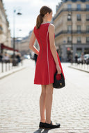 BLANKET STITCH SLEEVELESS MINI DRESS