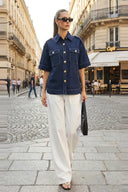 Oversized Half Sleeve Stitch Jacket