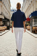 Oversized Half Sleeve Stitch Jacket