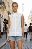 STITCH DETAIL DETACHABLE BOW TOP