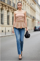 TUBE BUBBLE TOP W/ TWISTED ROPE BELT