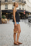 SIDE FRILL DETAIL BOW TOP