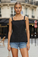 SIDE FRILL DETAIL BOW TOP