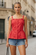 SIDE FRILL DETAIL BOW TOP