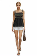 MULTI-COLOR SMOCKING TOP