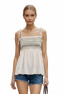 MULTI-COLOR SMOCKING TOP
