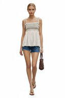 MULTI-COLOR SMOCKING TOP