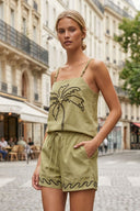 EMBROIDERED PALM TREE TOP