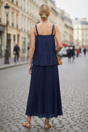 SLEEVELESS PLEATED TANK TOP