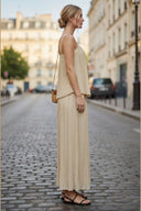 SLEEVELESS PLEATED TANK TOP