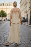 SLEEVELESS PLEATED TANK TOP