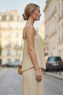 SLEEVELESS PLEATED TANK TOP
