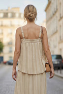 SLEEVELESS PLEATED TANK TOP