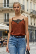 VINTAGE EYELASH LACE CAMISOLE TOP