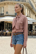THE MODERN 2 WAY BLOUSE W/ DETACHABLE BANDANA SCARF