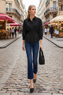 Dart Detail 3/4 Sleeve Button Down Blouse