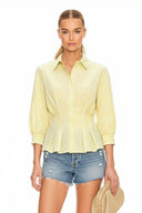Dart Detail 3/4 Sleeve Button Down Blouse