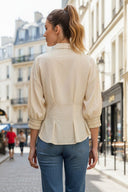 Dart Detail 3/4 Sleeve Button Down Blouse