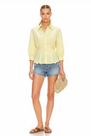 Dart Detail 3/4 Sleeve Button Down Blouse