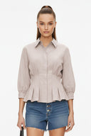 Dart Detail 3/4 Sleeve Button Down Blouse