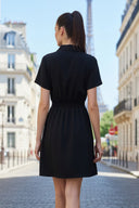 Short Sleeve Zip Up Dress