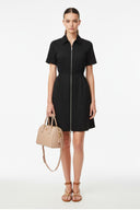 Short Sleeve Zip Up Dress