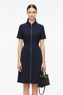 Short Sleeve Zip Up Dress