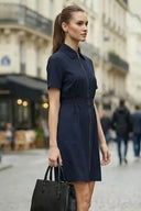 Short Sleeve Zip Up Dress