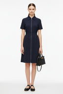 Short Sleeve Zip Up Dress