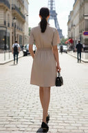 Short Sleeve Zip Up Dress