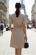 Short Sleeve Zip Up Dress