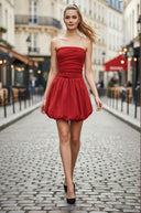 Tube Bubble Dress with Twisted Rope Belt