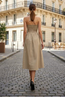 Front Knot Detail Midi Dress